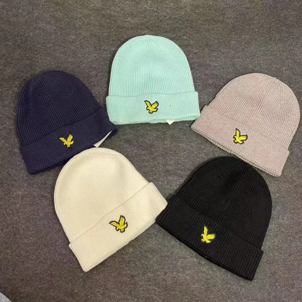 Bonnet Mixte Lyle & Scott – Maille Côtelée, Aigle Brodé, 5 Coloris