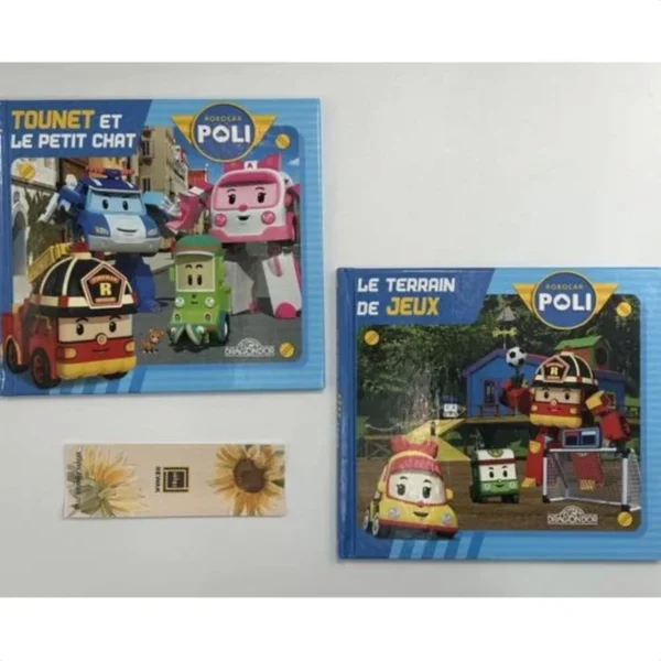 Robocar Poli – pack de 2 histoires : Tounet et petit chat + Le terrain de jeux