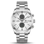Montre Homme BENYAR 5187 Chronographe – Cadran Blanc Panda, Acier