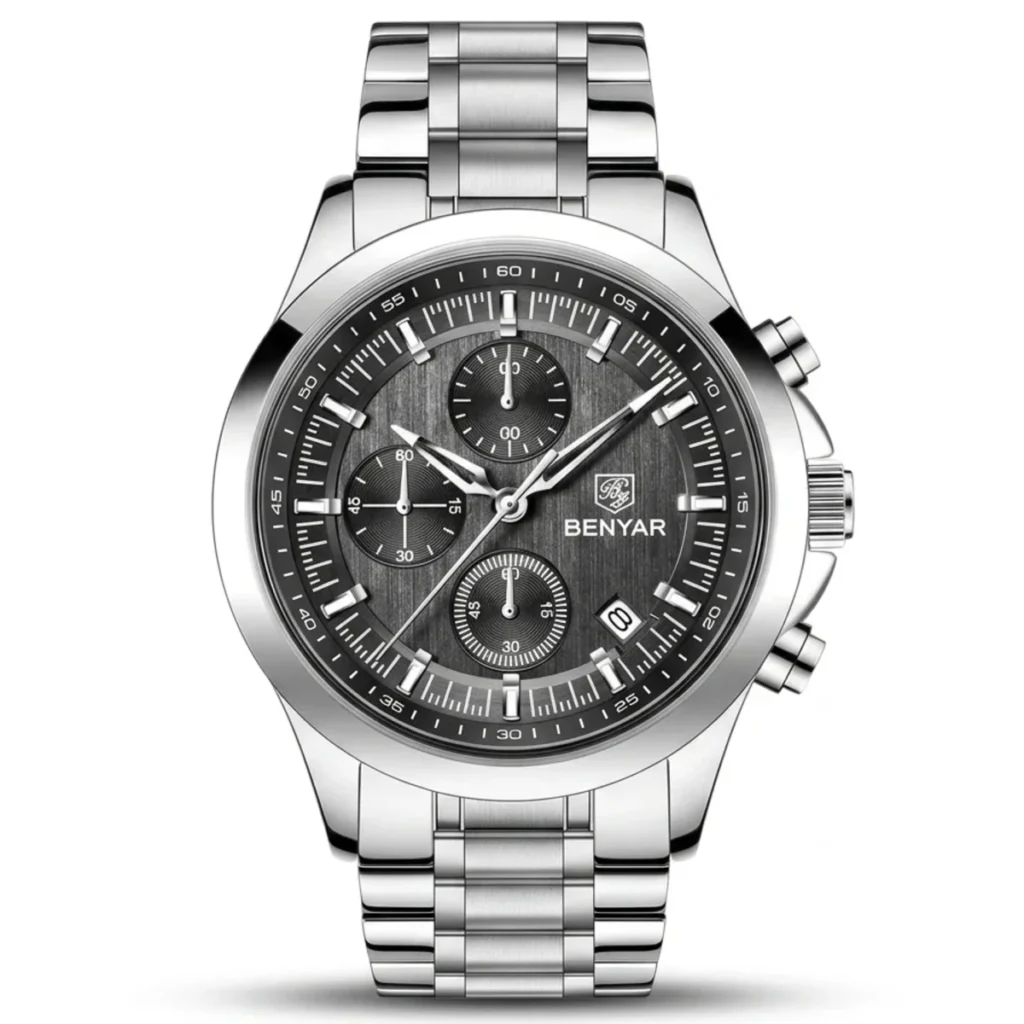 Montre Homme BENYAR 5210 Chronographe – Cadran Gris, Acier