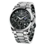 Montre Homme BENYAR 5160 Chronographe – Cadran Noir, Acier Argenté