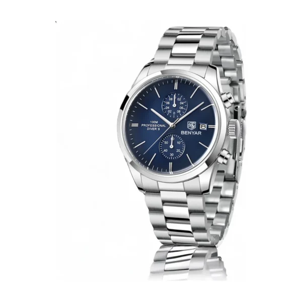 Montre Homme BENYAR 5187 Chronographe – Cadran Bleu, Acier