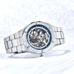Montre Homme BENYAR 5212 Automatique Squelette – Argenté et Bleu, 41 mm