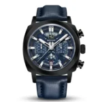 Montre Homme BENYAR 5205 Chronographe 43 mm – Boîtier Noir, Cadran Bleu
