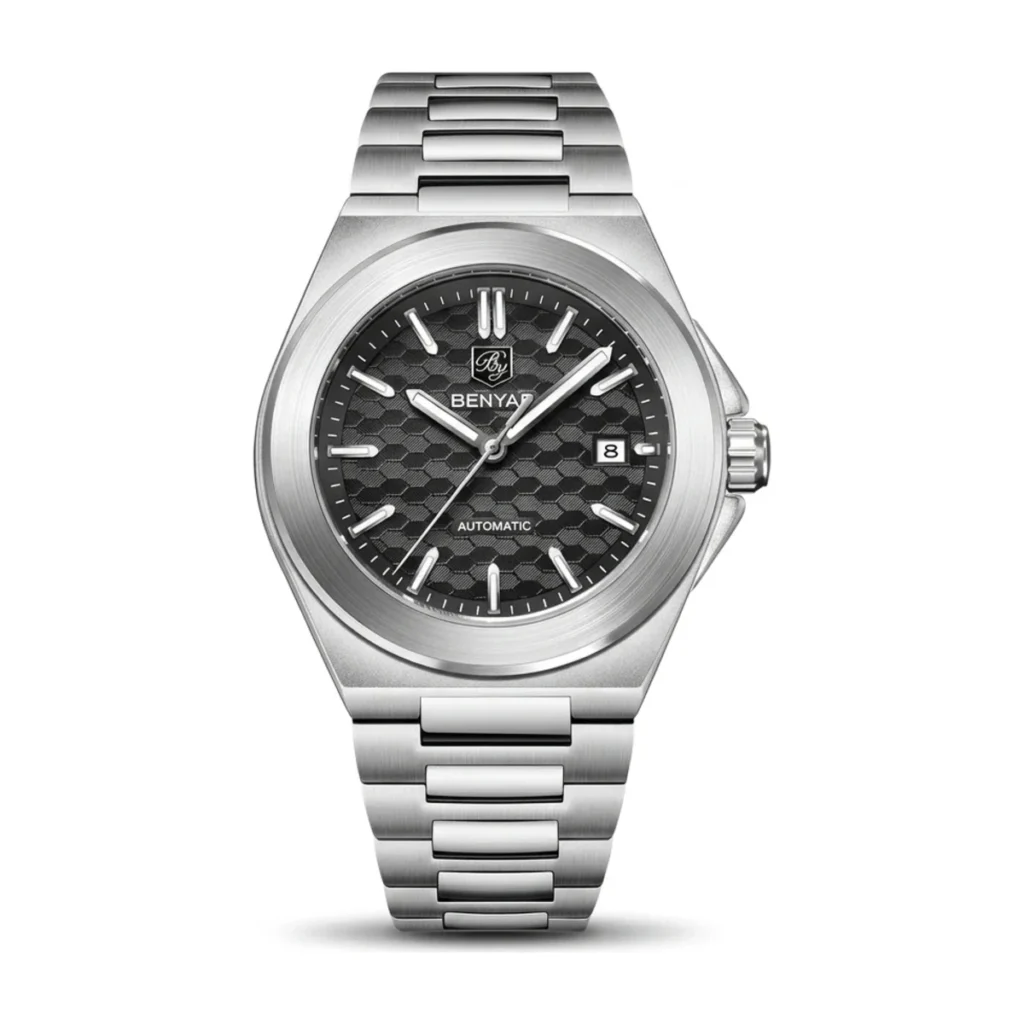 Montre Homme BENYAR 5219 Automatique – Cadran Noir, Acier, 50 m