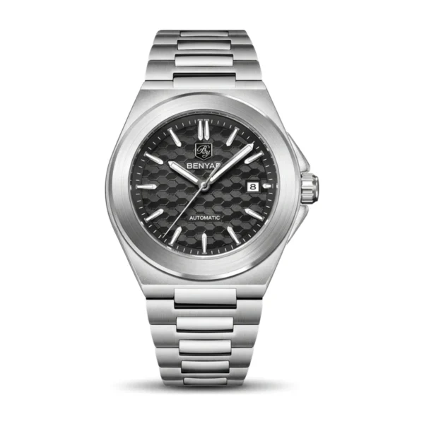 Montre Homme BENYAR 5219 Automatique – Cadran Noir, Acier, 50 m