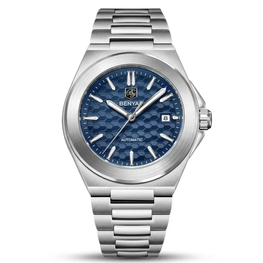 Montre Homme BENYAR 5219 Automatique – Cadran Bleu, Acier, 50 m