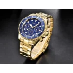 Montre Homme BENYAR 51054 Chronographe – Toute Dorée, Cadran Bleu
