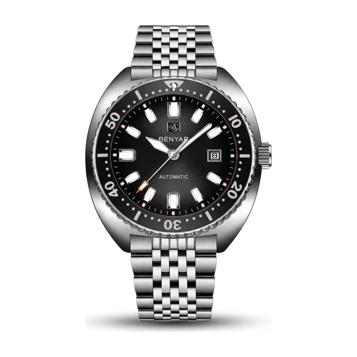 rewak-hd-6700 Montre Homme BENYAR 5211 Automatique – Cadran Noir, Acier, 50 m