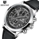 Montre Homme BENYAR 5210 Chronographe – Cadran Noir, Cuir Noir