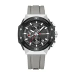 Montre Homme CURREN 8462 Chronographe – Cadran Noir, Bracelet Silicone Gris