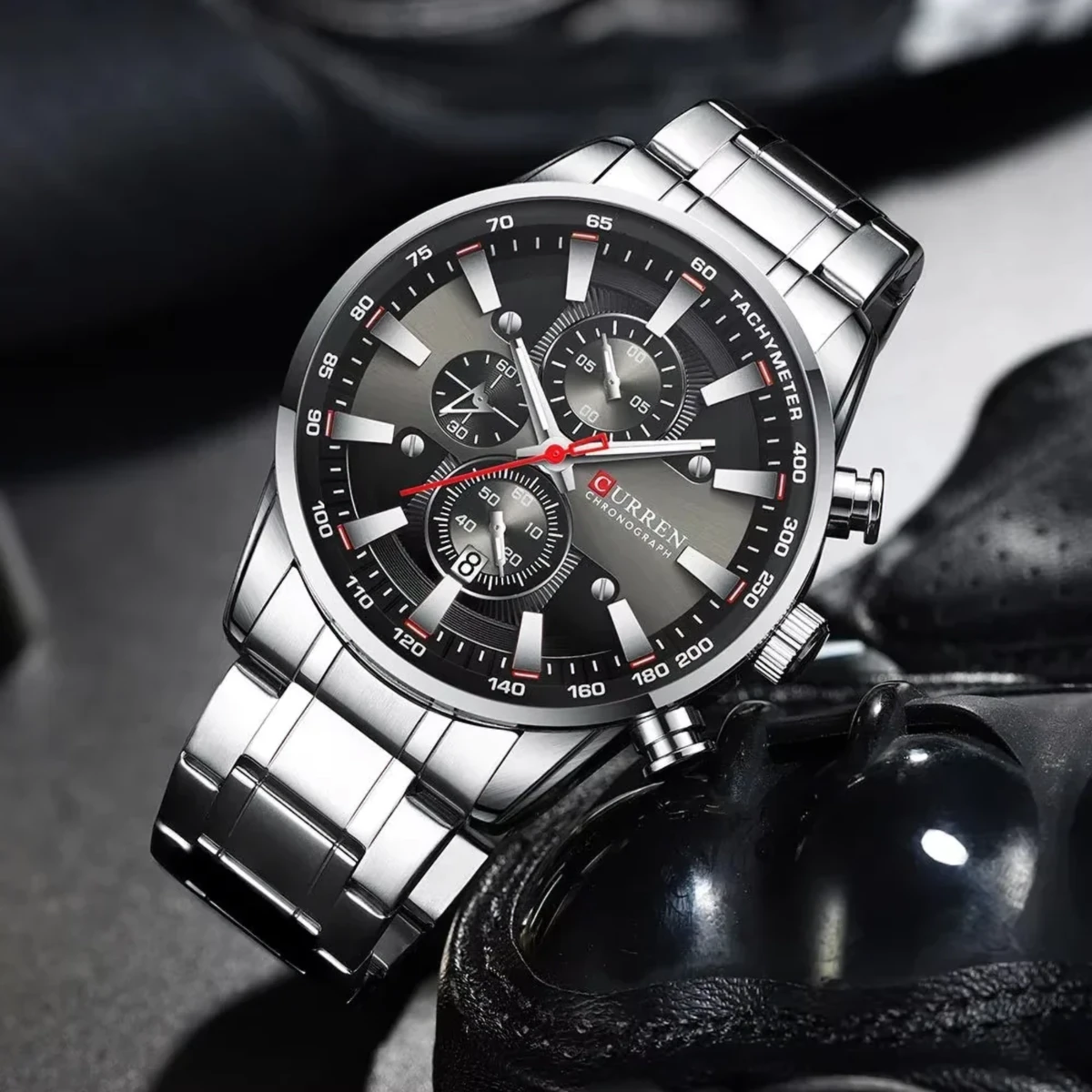 rewak-hd-6946 Montre Homme CURREN 8351 Chronographe – Cadran Gris Anthracite, Bracelet Acier