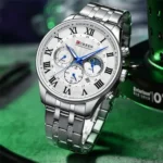 Montre Homme CURREN 8427 – Cadran Blanc, Aiguilles Bleues, Bracelet Acier