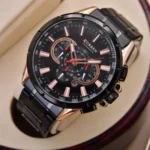 Montre Homme CURREN 83063 Chronographe – Noir et Or Rose, Bracelet Acier Noir
