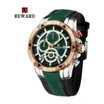 Montre Homme REWARD 83013 Chronographe – Cadran Vert et Lunette Or Rose