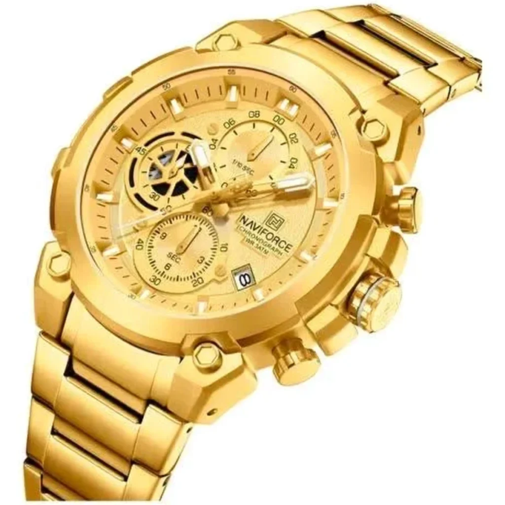 Montre Homme NAVIFORCE NF8071 Chronographe – Tout Doré