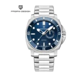 Montre Homme PAGANI DESIGN PD-1823 Style Plongée – Boîtier Coussin, Cadran et Lunette Bleus