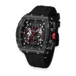 Montre Homme MINI FOCUS MF0399 Chronographe Tonneau – Noir, Touches Rouges