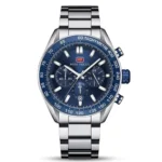 Montre Homme MINI FOCUS MF0403 Chronographe – Cadran Bleu, Acier Argenté