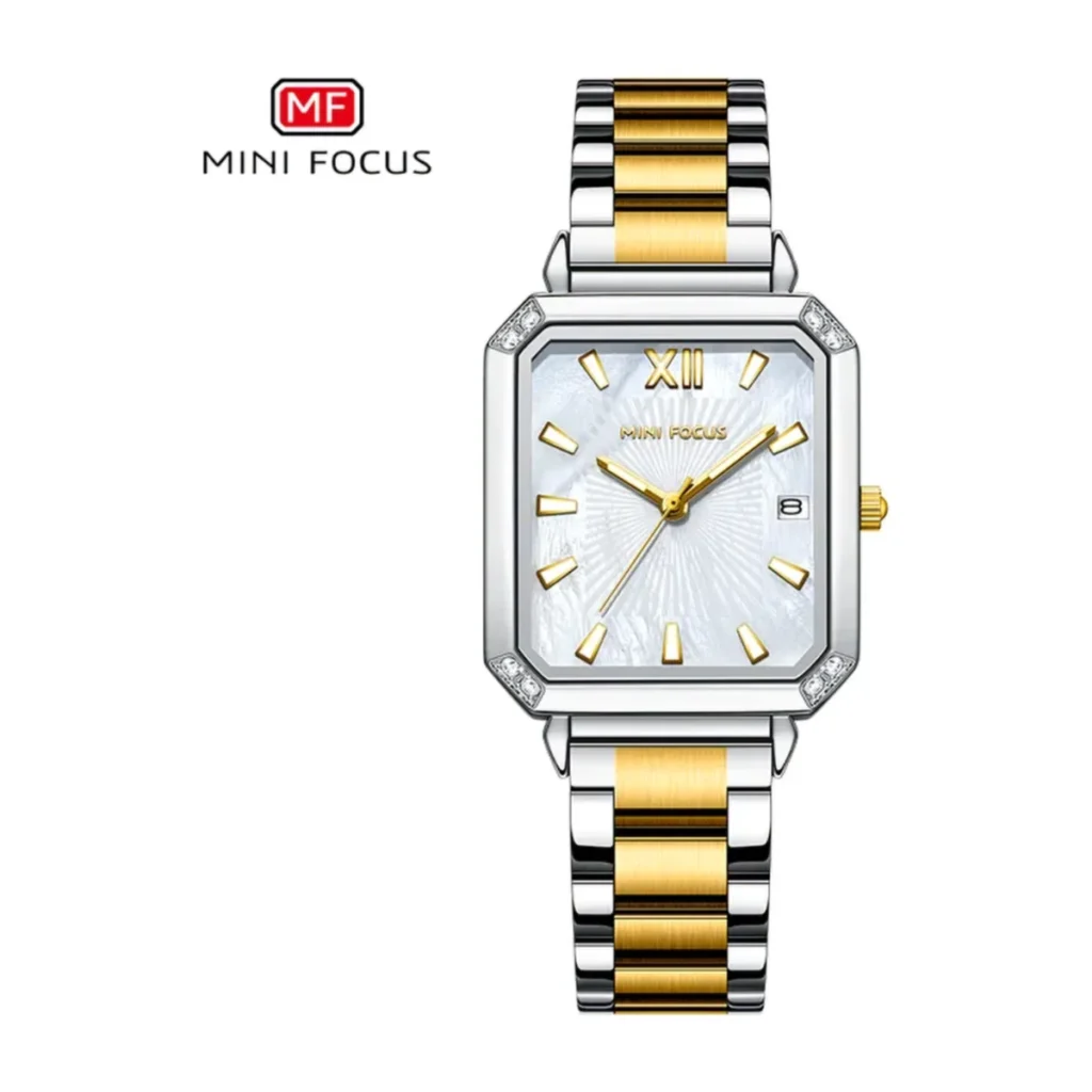Montre Femme MINI FOCUS MF0472L Rectangulaire – Bicolore Or et Argent