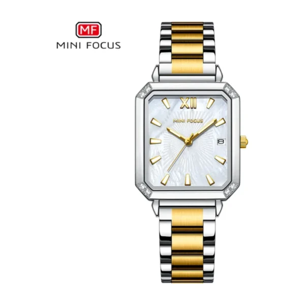 Montre Femme MINI FOCUS MF0472L Rectangulaire – Bicolore Or et Argent