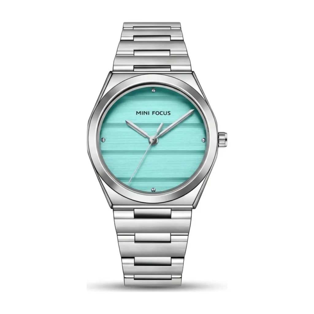 Montre Femme MINI FOCUS MF0611L – Argentée, Cadran Turquoise