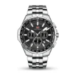 Montre Homme MINI FOCUS MF0613 Multifonction – Cadran Noir, Acier Argenté