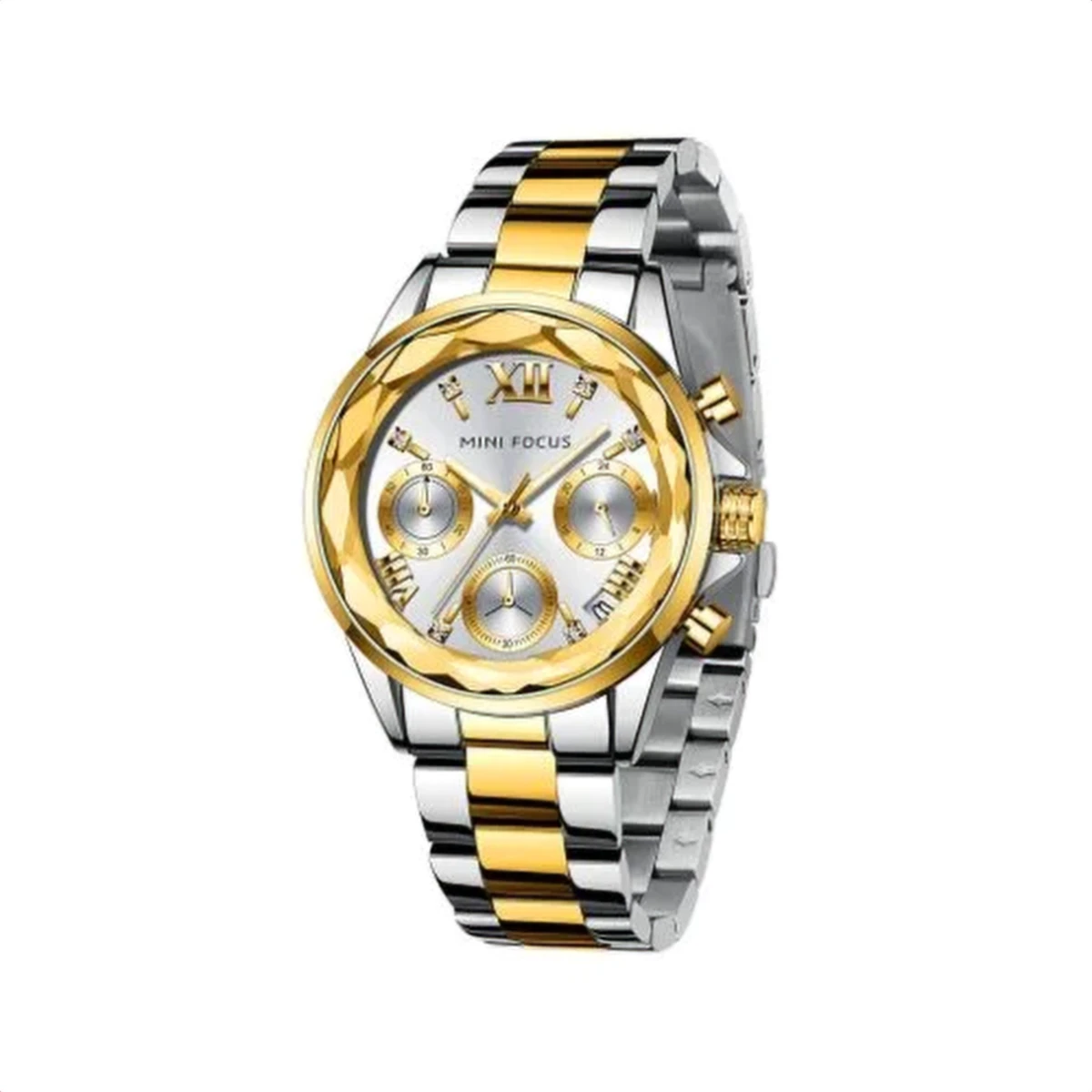 rewak-hd-7675 Montre Femme MINI FOCUS MF0466L Multifonction – Bicolore Or et Argent
