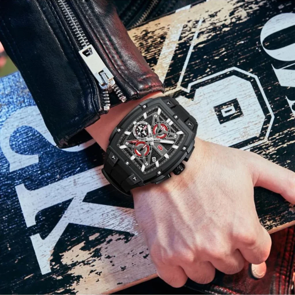 Montre Homme MINI FOCUS MF0602G Chronographe Carré – Tout Noir