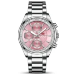 Montre Femme MINI FOCUS MF0615 Chronographe – Argentée, Cadran Rose
