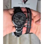 Montre Homme MINI FOCUS Chronographe – Tout Noir, avec Bracelet