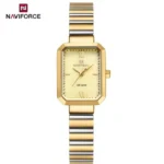 Montre Femme NAVIFORCE NF5050 Rectangulaire – Toute Dorée
