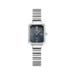 Montre Femme NAVIFORCE NF5050 Rectangulaire – Argentée, Cadran Bleu