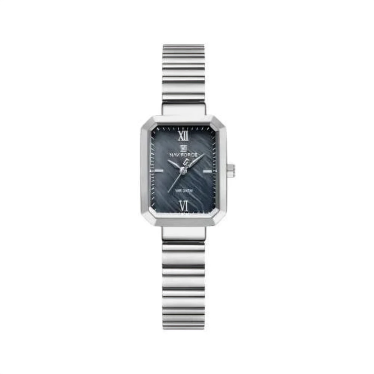 rewak-hd-7996 Montre Femme NAVIFORCE NF5050 Rectangulaire – Argentée, Cadran Bleu
