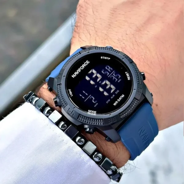 Montre Homme NAVIFORCE Digitale Sport – Bracelet Bleu