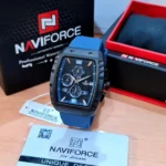 Montre Homme NAVIFORCE Chronographe Tonneau – Bracelet Bleu