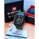 Montre Homme NAVIFORCE Chronographe Tonneau – Bracelet Vert