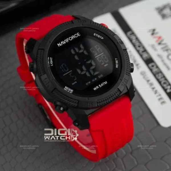 Montre Homme NAVIFORCE Digitale Sport – Bracelet Rouge