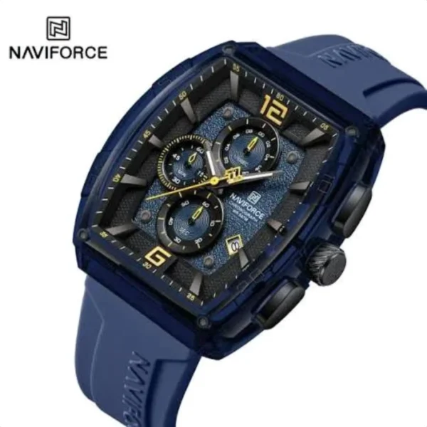 Montre Homme NAVIFORCE NF6101 Chronographe Tonneau – Bracelet Bleu