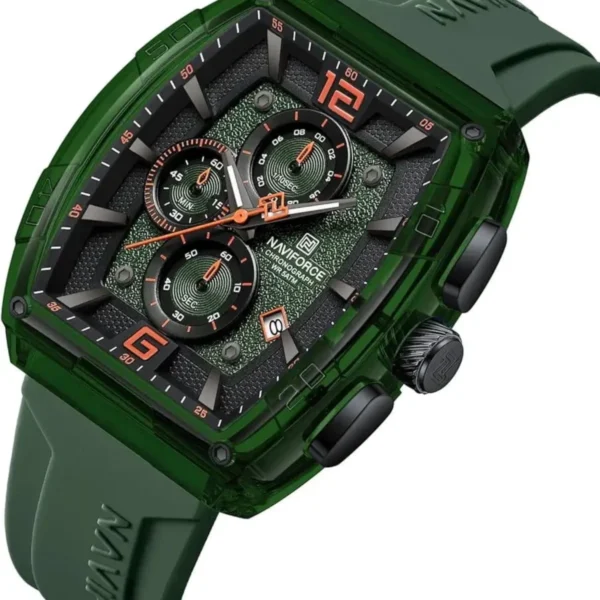 Montre Homme NAVIFORCE NF6101 Chronographe Tonneau – Vert
