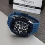 Montre Homme NAVIFORCE NF7105 Chronographe Tonneau – Noir et Bleu