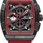 Montre Homme NAVIFORCE NF8052 Chronographe Carré – Bracelet Rouge