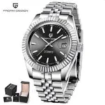 Montre Homme PAGANI DESIGN Automatique – Cadran Gris Anthracite, Bracelet Jubilé