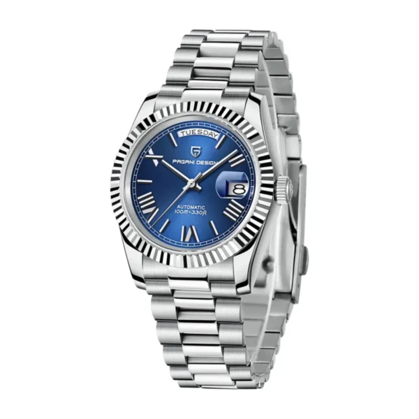 Montre Homme PAGANI DESIGN PD-1752 Automatique – Cadran Bleu, Chiffres Romains, 36 mm