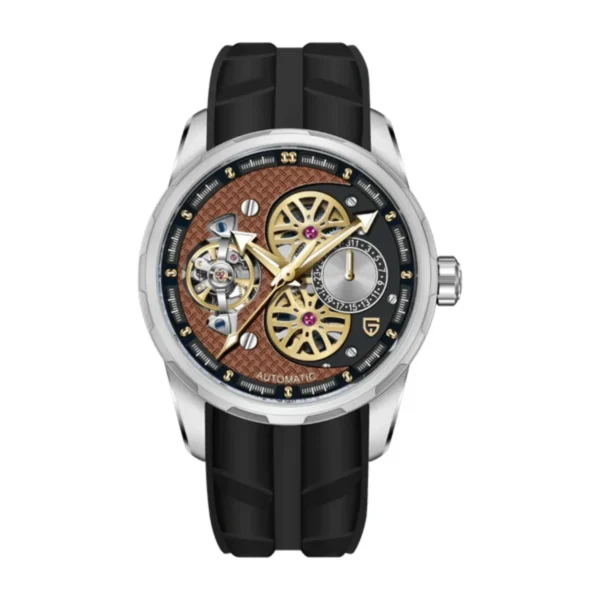 Montre Homme PAGANI DESIGN PD-YS022 Automatique Squelette – Cadran Marron et Noir, 44 mm
