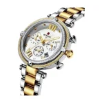 Montre Femme REWARD RD63084 Chronographe – Bicolore Or et Argent, Cadran Blanc