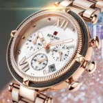 Montre Femme REWARD RD63084 Chronographe – Or Rose, Cadran Blanc à Chiffres Romains