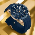 Montre Homme REWARD RD83105M Chronographe Sport – Or Rose, Silicone Bleu