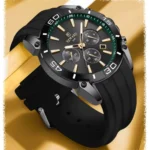Montre Homme REWARD RD831105 Chronographe Sport – Noir, Lunette Verte