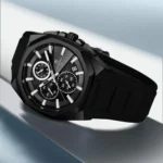 Montre Homme REWARD RD833152 Chronographe Sport – Boîtier Coussin Noir, Silicone